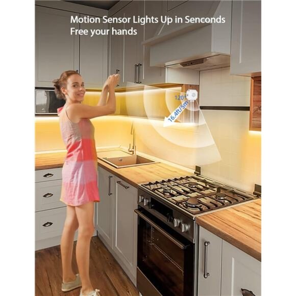 Motion Sensor Lights Indoor Under Bed Lights, Plug-in RGB Motion Sensor Led - Picture 5 of 7